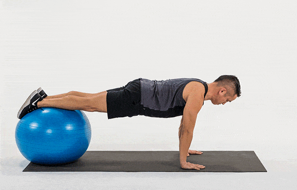 Plank with Swiss ball