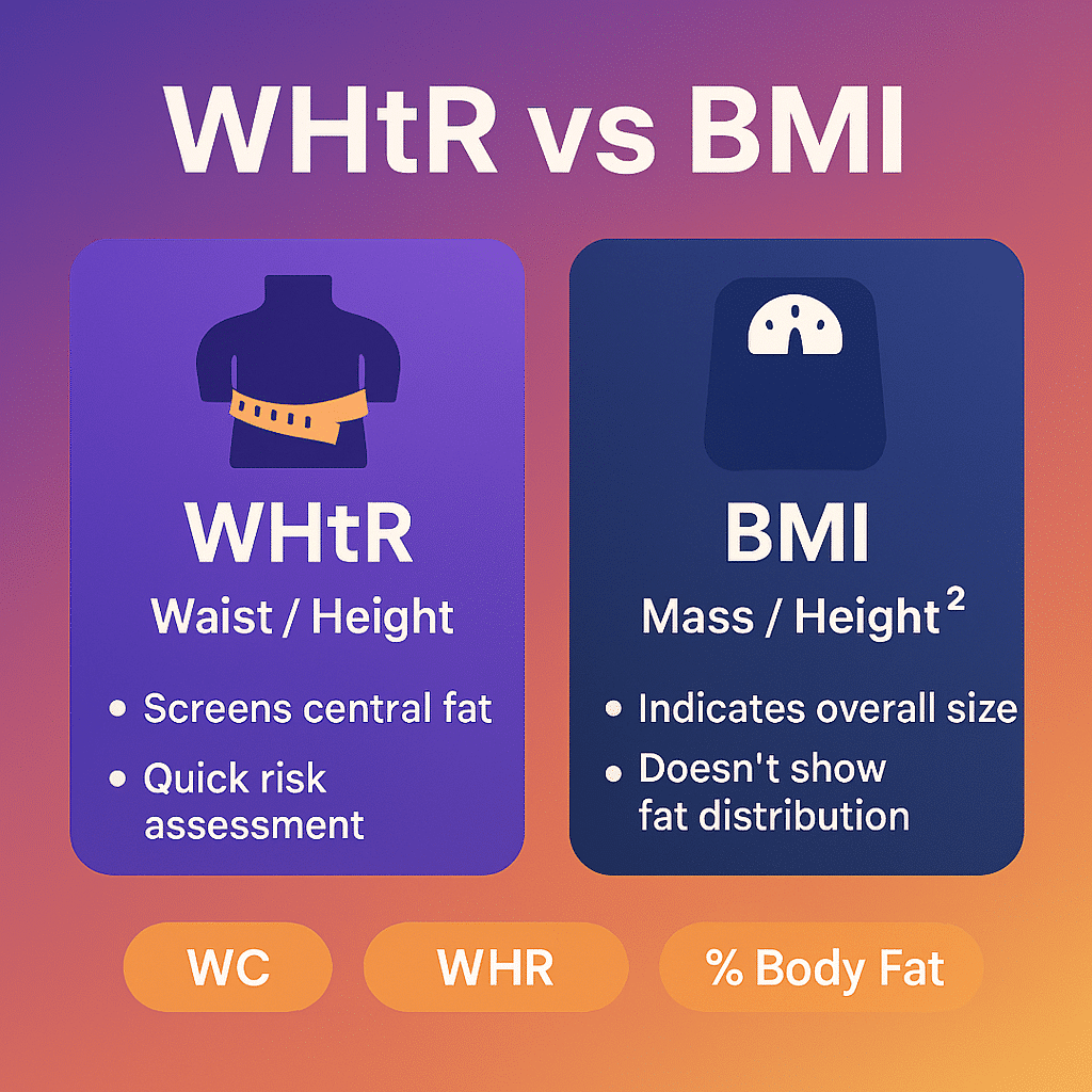 Comparison of Waist-to-Height Ratio (WHtR) Calculator with Body Mass Index (BMI)