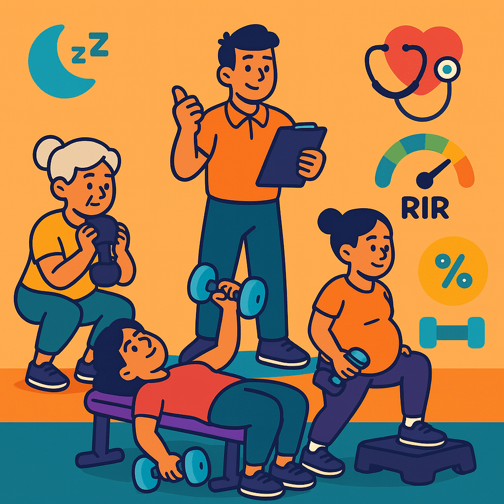 Special populations and specific conditions for 1RM