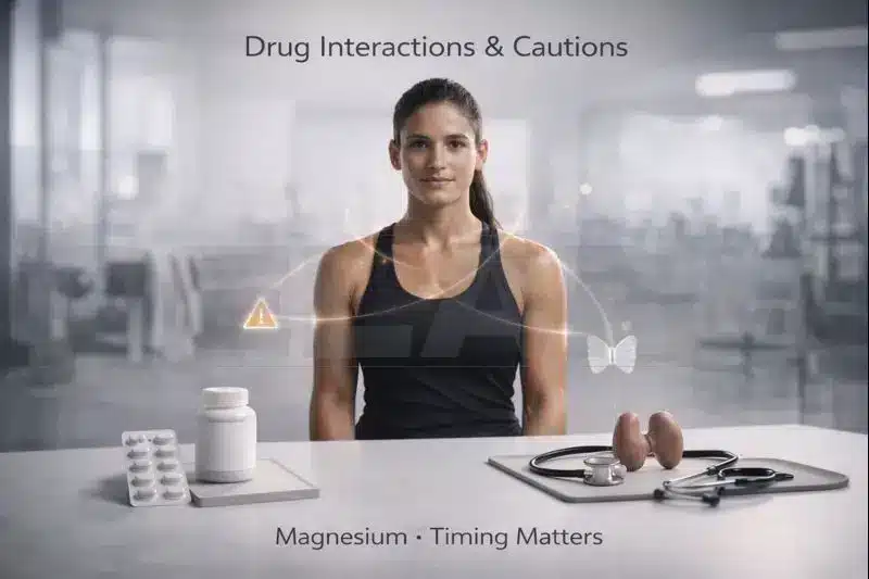 Magnesium drug interactions and precautions