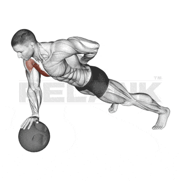 Single Arm Push-Up on a Medicine Ball